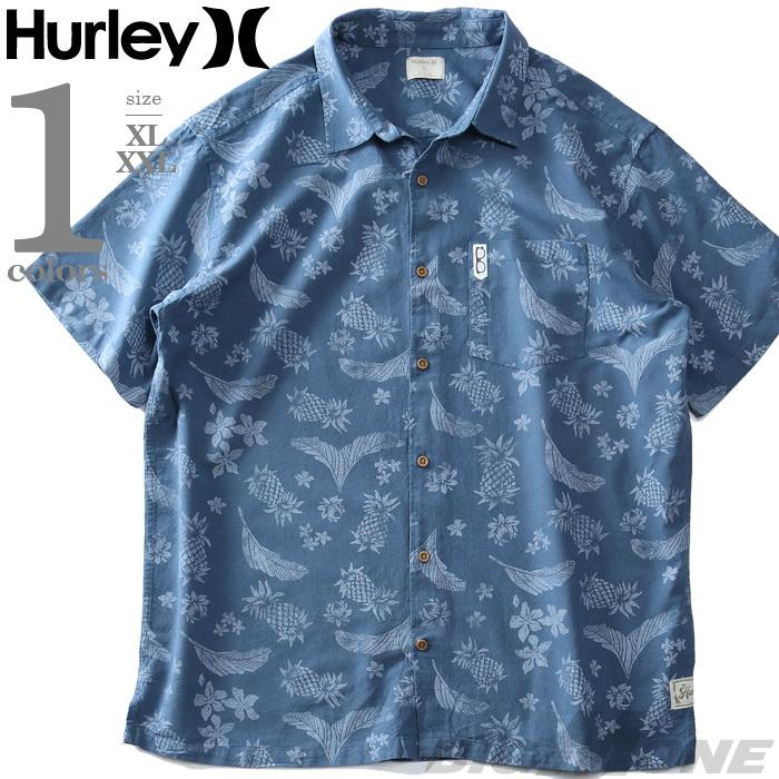 大きいサイズ メンズ HURLEY ハーレー 麻混 総柄 半袖 シャツ RINCON