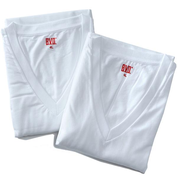 大きいサイズ メンズ B.V.D. ビーブイディー 吸水速乾 2P Vネック 半袖 Tシャツ 2枚セット 肌着 下着 nb205b2p | B.V.D | 09
