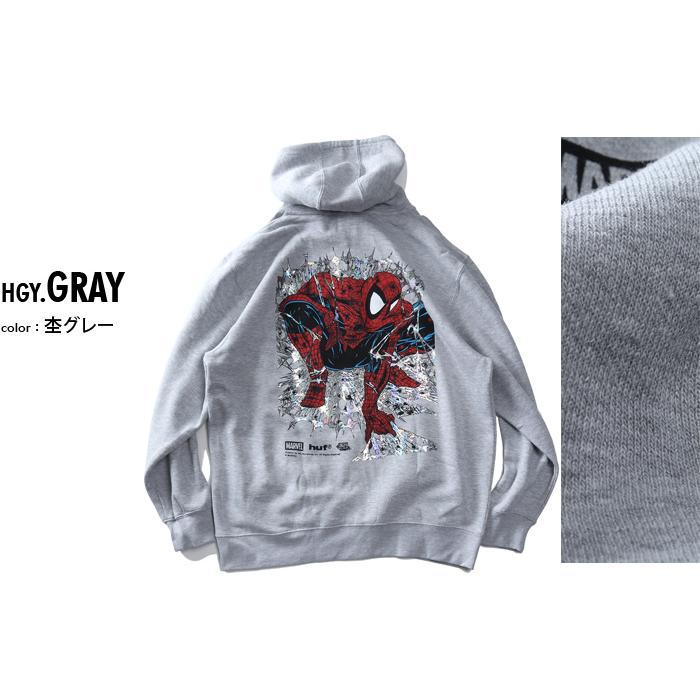 大きいサイズ メンズ HUF ハフ ｘ MARVEL マーベル スパイダーマン フルジップ パーカー SPIDER-MAN ARACHKNIGHT FZ HOODIE USA直輸入 pf00824 | HUF | 01