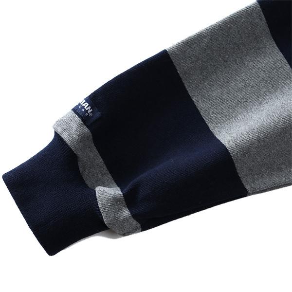 BARBARIAN ボーダー フーデット ラガーシャツ ブラック/グレーXL