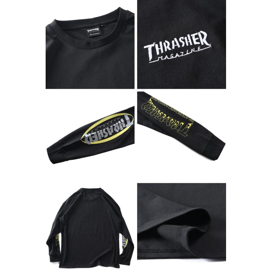 大きいサイズ メンズ THRASHER スラッシャー 袖ロゴプリント ロング Tシャツ 春夏新作 th26sp01k | THRASHER | 02