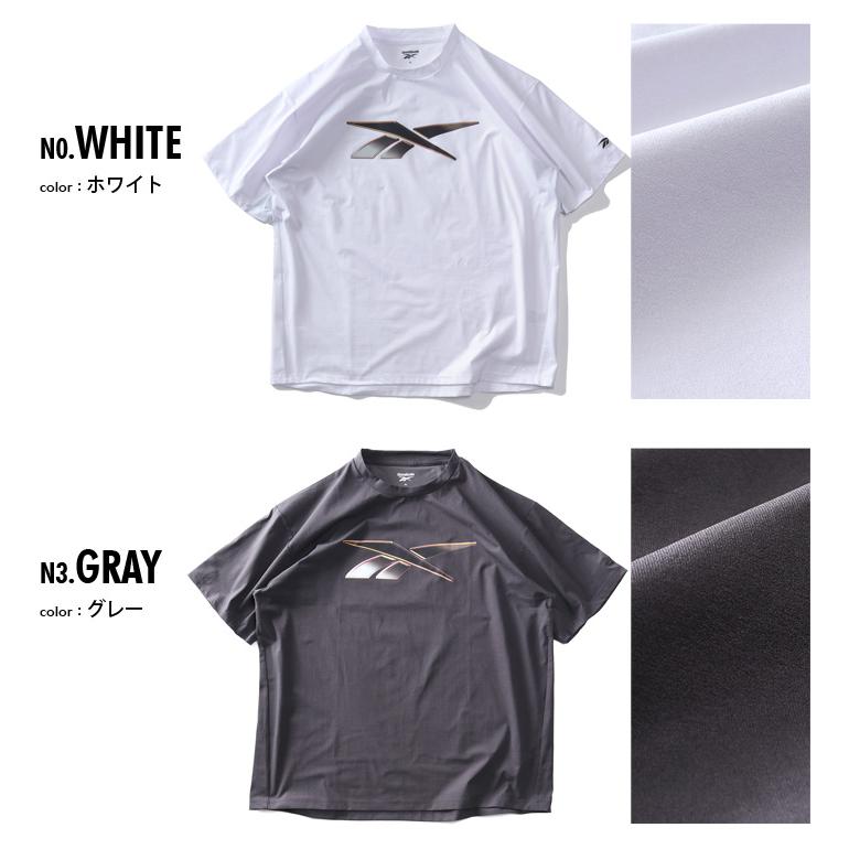 Reebok（リーボック） 大きいサイズ メンズ ストレッチ 天竺切替 半袖 Tシャツ 接触冷感 吸水速乾 UV加工 消臭 x5532r ...