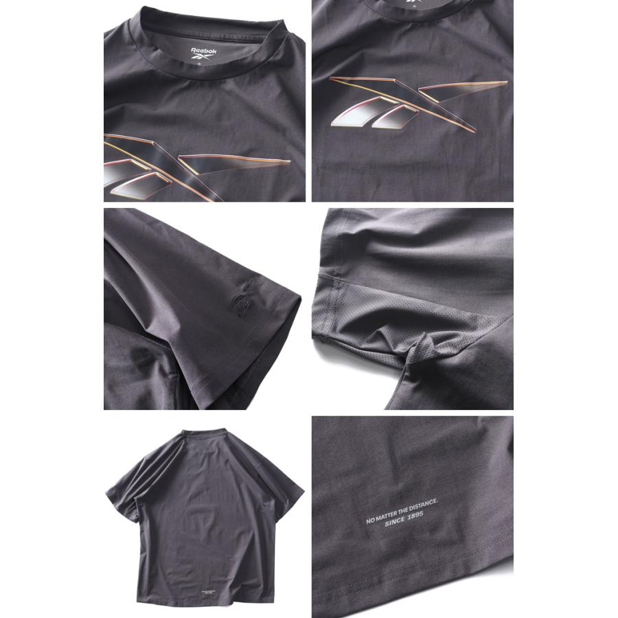 Reebok（リーボック） 大きいサイズ メンズ ストレッチ 天竺切替 半袖 Tシャツ 接触冷感 吸水速乾 UV加工 消臭 x5532r ...