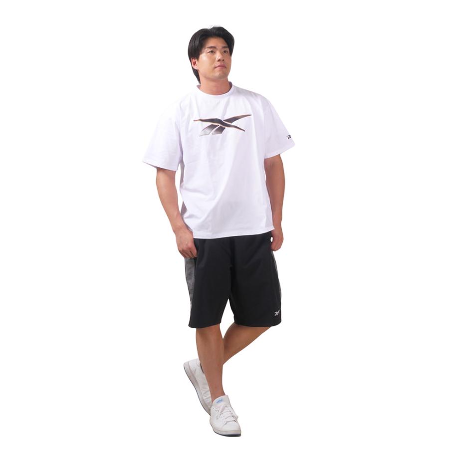 Reebok（リーボック） 大きいサイズ メンズ ストレッチ 天竺切替 半袖 Tシャツ 接触冷感 吸水速乾 UV加工 消臭 x5532r ...
