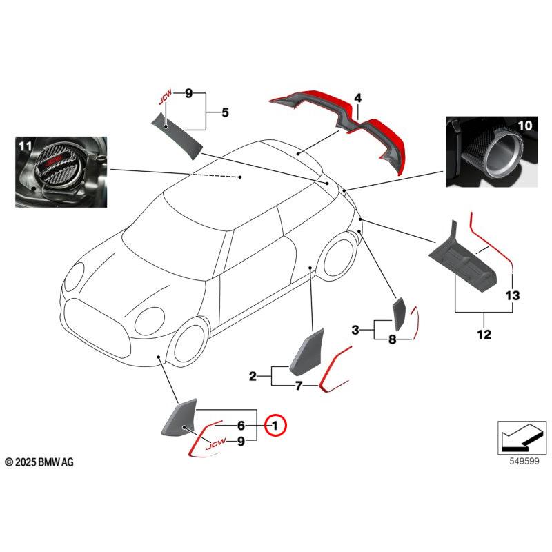 MINI（ミニ） BMW MINI 純正 F65 F66 F67 JCW フロント ウィングレット