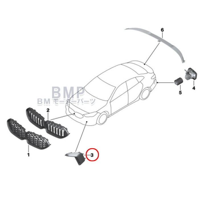 BMW 純正 F44 2シリーズ アンダー サイド グリル カバー デコトリム