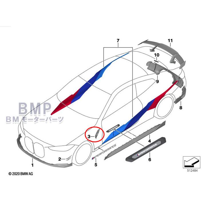 BMW 純正 G82 G83 M4 Competition M Performance カーボン エア ブリーザー サイド グリルパフォーマンスの画像