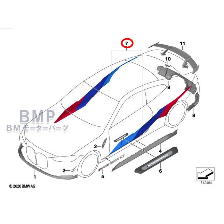 BMW 純正 G82 M4 M Performance モータースポーツ ストライプ 左右