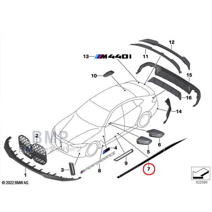BMW 純正 G26 4シリーズ グランクーペ M Performance サイド フィルム