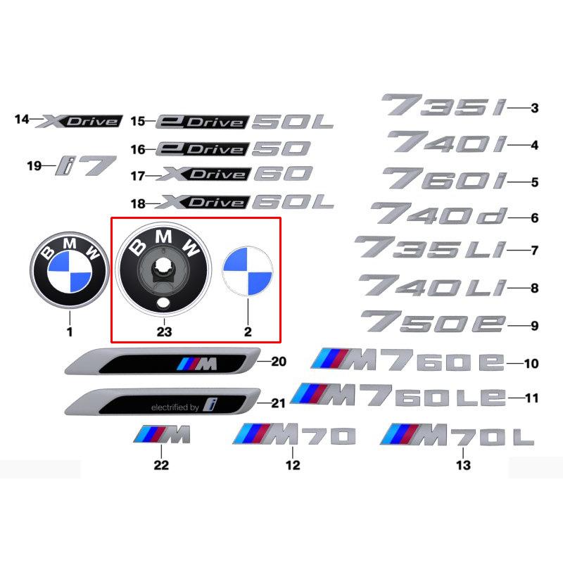 BMW 純正 G70 7シリーズ リア用 トランク エンブレム : BMモーター 