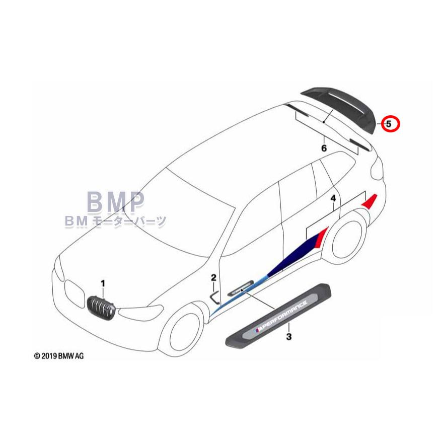 BMW 純正 F97 X3M M Performance ルーフ スポイラー ハイグロス