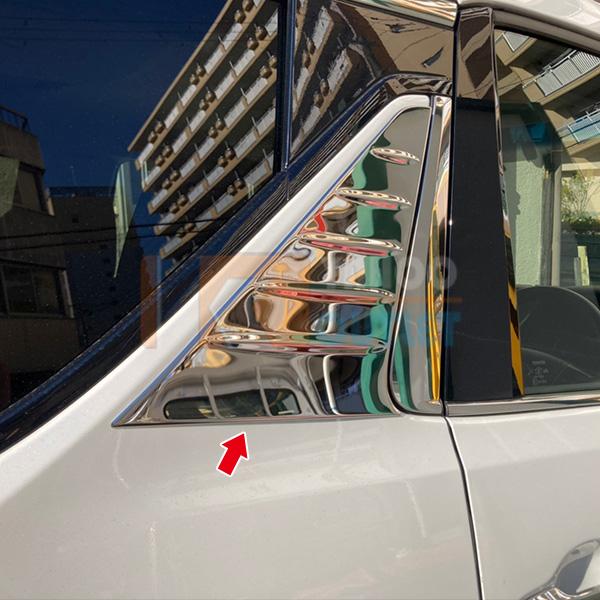 大放出セール アルファード/ヴェルファイア 30系 前期 後期 ピラーカバー ウィンドウ パネル ガーニッシュ ステンレス製 鏡面 カスタム パーツ 2P 3615 |  | 01