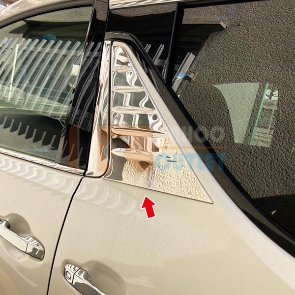 大放出セール アルファード/ヴェルファイア 30系 前期 後期 ピラーカバー ウィンドウ パネル ガーニッシュ ステンレス製 鏡面 カスタム パーツ 2P 3615 |  | 02