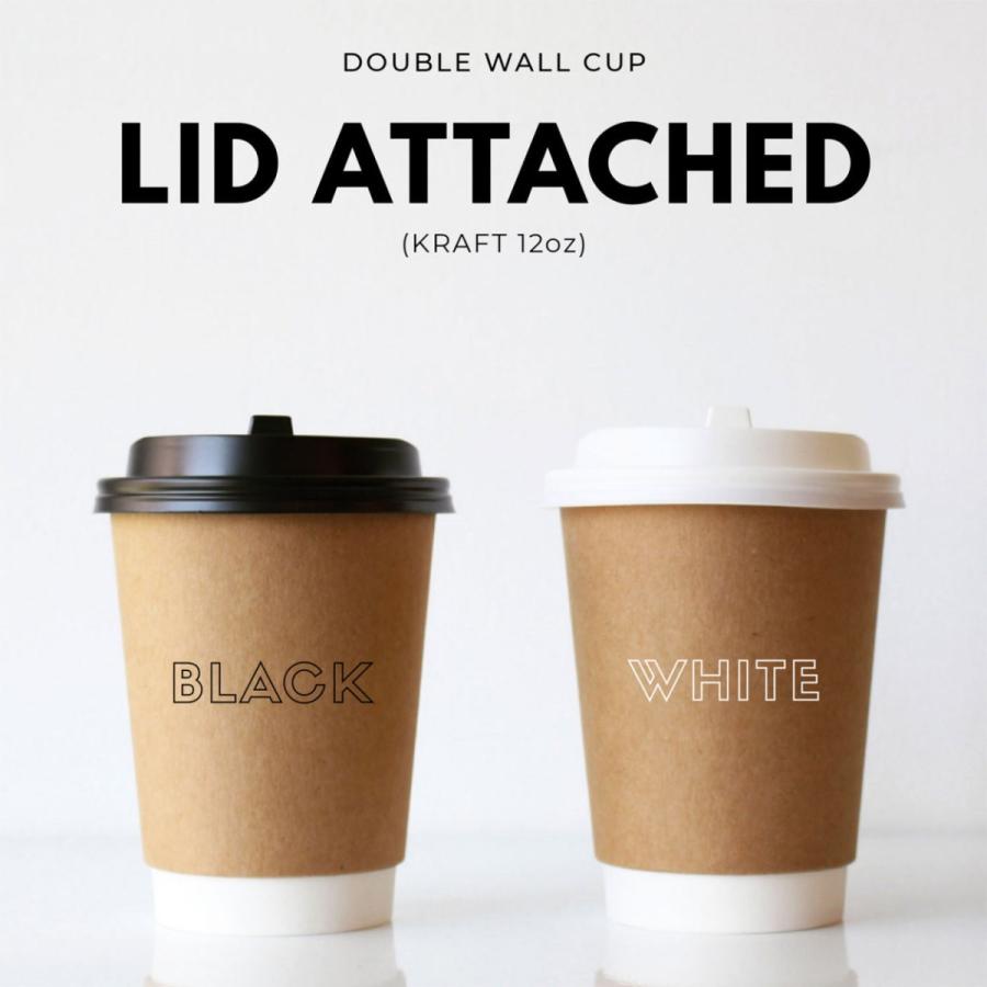 断熱クラフト2重 12オンス 紙カップ ＆ ホット用黒蓋 100個セット テイクアウト 紙コップ 蓋 フタ付き おしゃれ EC11 |  | 03