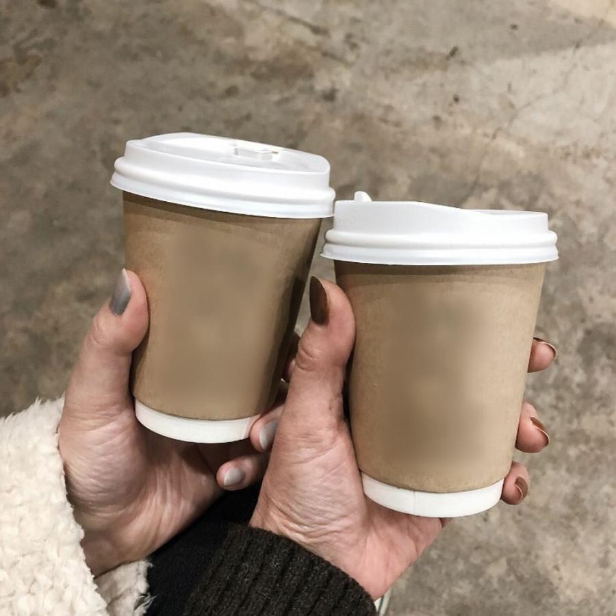 断熱クラフト2重 8オンス 紙カップ ＆ ホット用白蓋 100個セット テイクアウト 紙コップ 蓋 フタ付き おしゃれ EC14 |  | 11