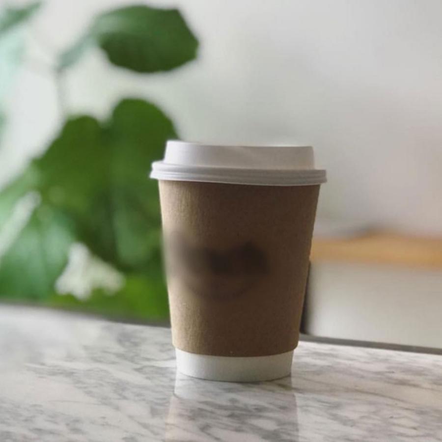 断熱クラフト2重 12オンス 紙カップ ＆ ホット用白蓋  100個セット テイクアウト 紙コップ 蓋 フタ付き おしゃれ EC12 |  | 10