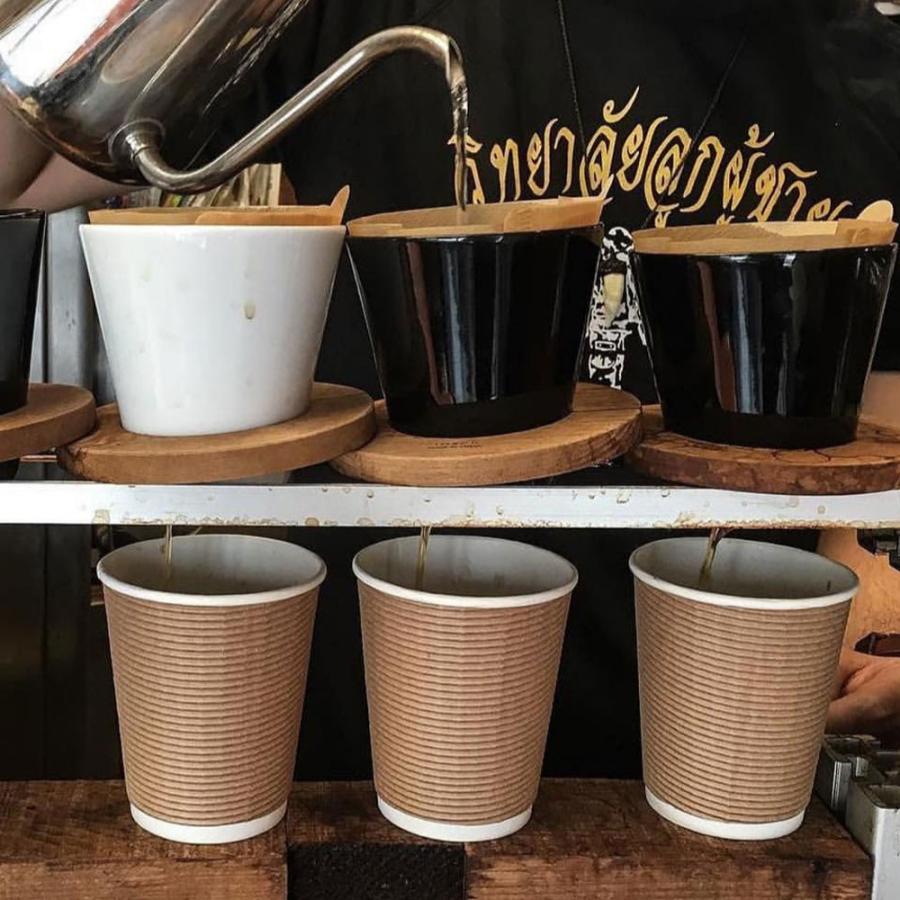 断熱エコクラフト2重 8オンス 紙カップ ＆ ホット用黒蓋 100個セット テイクアウト 紙コップ 蓋 フタ付き おしゃれ EC03 |  | 10