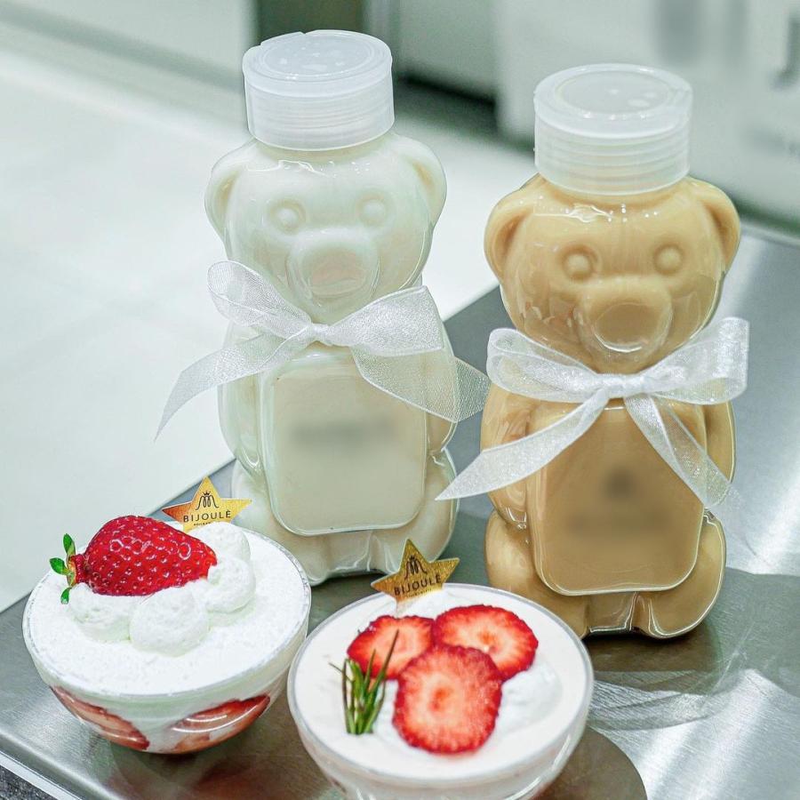 テイクアウト ドリンクボトル おしゃれ ボトル容器 430ml アニマル 持ち手付き半透明蓋 ボトルドリンク 100個セットの画像
