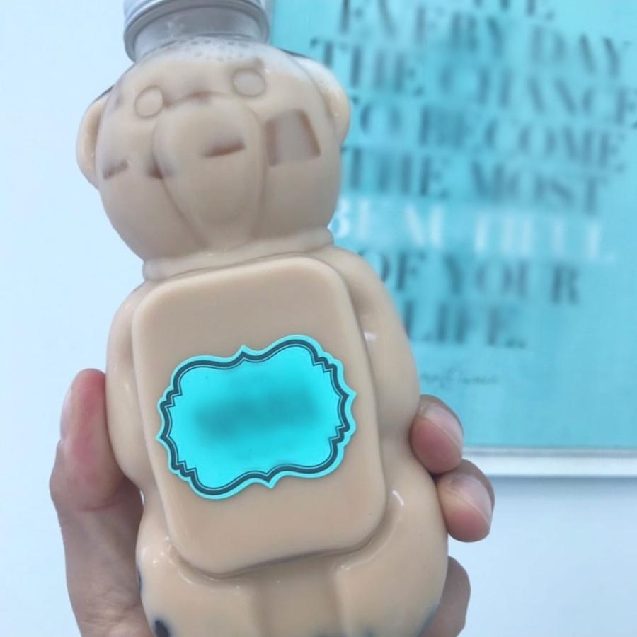 テイクアウト ドリンクボトル おしゃれ ボトル容器 430ml アニマル 銀蓋 ボトルドリンク 100個セット インスタ映えの画像