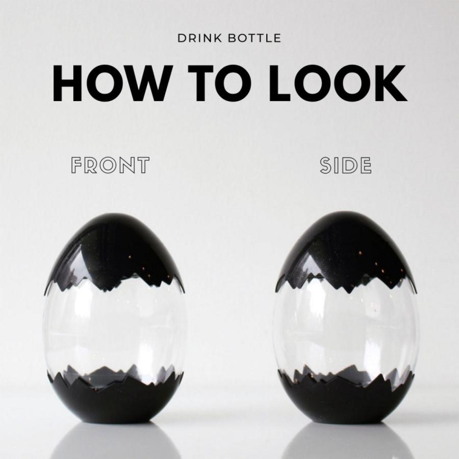 テイクアウト ドリンクボトル おしゃれ ボトル容器 400ml EGG-DARK BLUE  ボトルドリンク 100個セット インスタ映えの画像