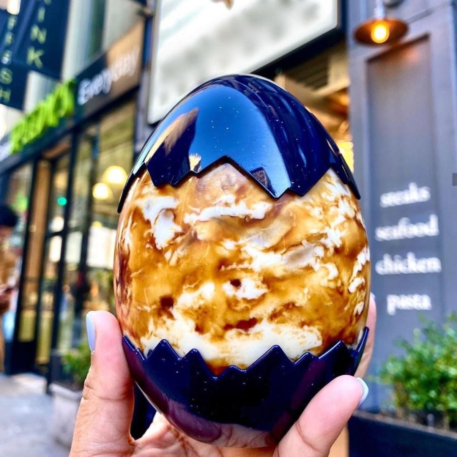 テイクアウト ドリンクボトル おしゃれ ボトル容器 400ml EGG-DARK BLUE  ボトルドリンク 100個セット インスタ映えの画像