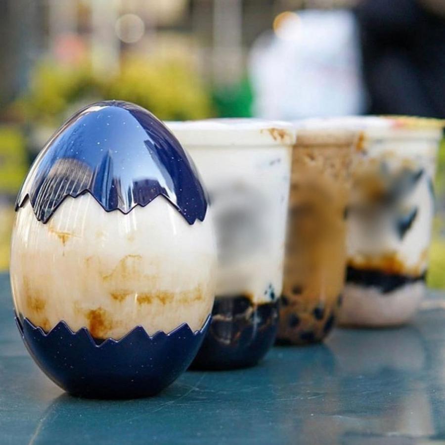 テイクアウト ドリンクボトル おしゃれ ボトル容器 400ml EGG-DARK BLUE  ボトルドリンク 100個セット インスタ映えの画像
