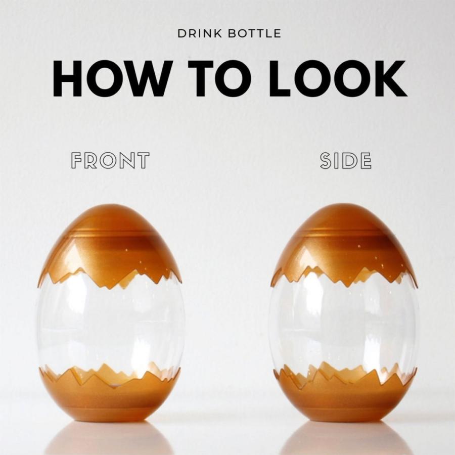テイクアウト ドリンクボトル おしゃれ ボトル容器 400ml EGG-GOLD  ボトルドリンク 100個セット インスタ映えの画像