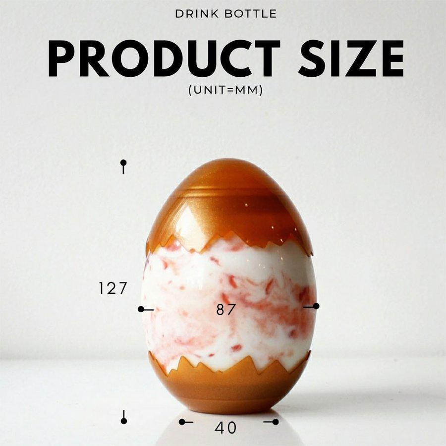 テイクアウト ドリンクボトル おしゃれ ボトル容器 400ml EGG-GOLD  ボトルドリンク 100個セット インスタ映えの画像