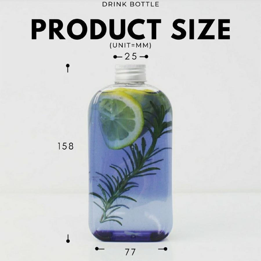 テイクアウト ドリンクボトル おしゃれ ボトル容器 430ml ワイドスリム 銀蓋 ボトルドリンク 100個セットの画像