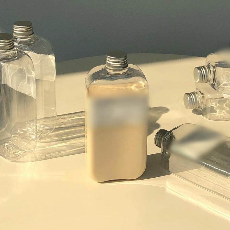 テイクアウト ドリンクボトル おしゃれ ボトル容器 430ml ワイドスリム 銀蓋 ボトルドリンク 100個セットの画像