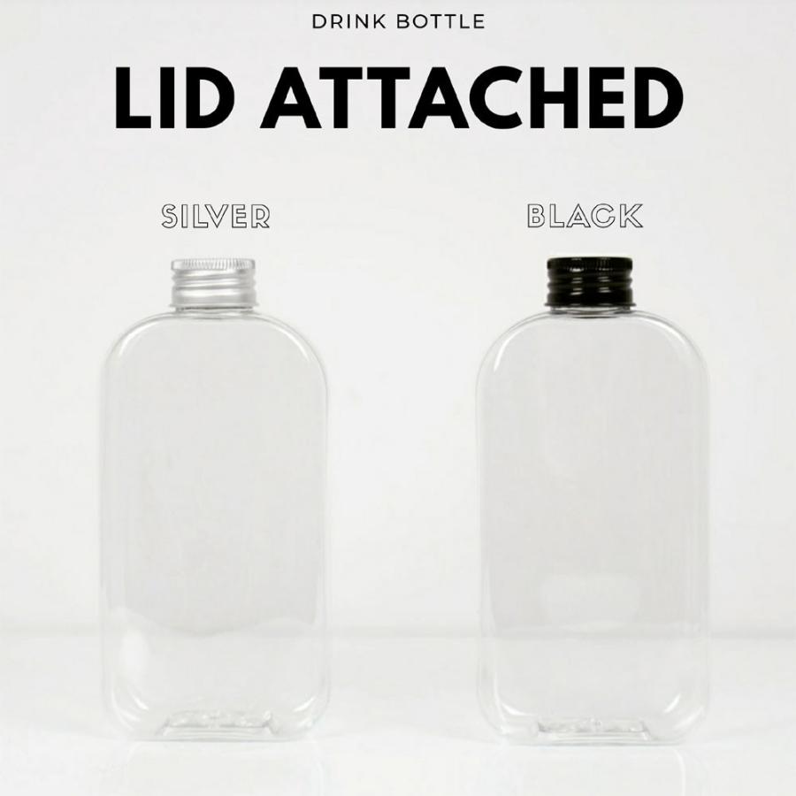 テイクアウト ドリンクボトル おしゃれ ボトル容器 430ml ワイドスリム 銀蓋 ボトルドリンク 100個セットの画像