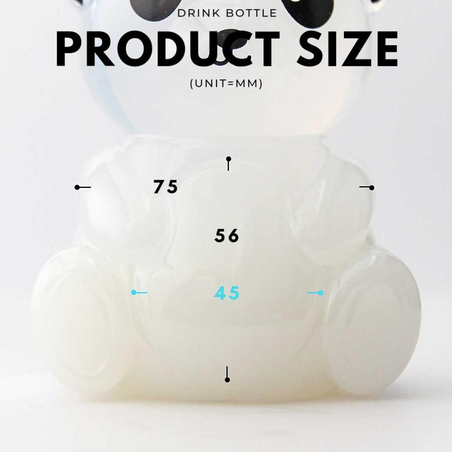 テイクアウト ドリンクボトル おしゃれ パンダ ボトル容器 520ml ぱんだ PANDA 銀蓋 ボトルドリンク  100個セットの画像