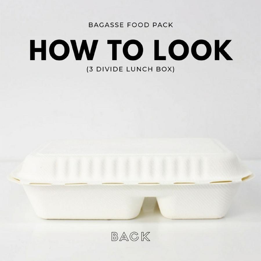 テイクアウト 容器 takeout お持ち帰り おしゃれ エコ バガス フードボックス 2分割 400枚 DF-P507 |  | 04