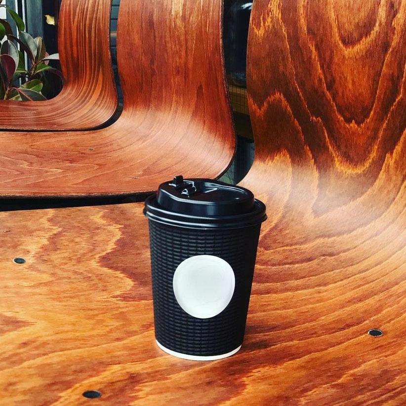 断熱エコブラック二重 8オンス 紙カップ ＆ ホット用黒蓋 100個セット