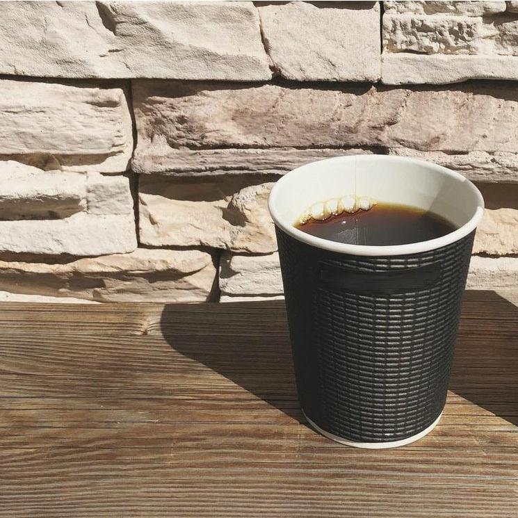 断熱エコブラック二重 12オンス 紙カップ ＆ ホット用黒蓋 100個セット テイクアウト 紙コップ 蓋 フタ付き おしゃれ EC91 |  | 15