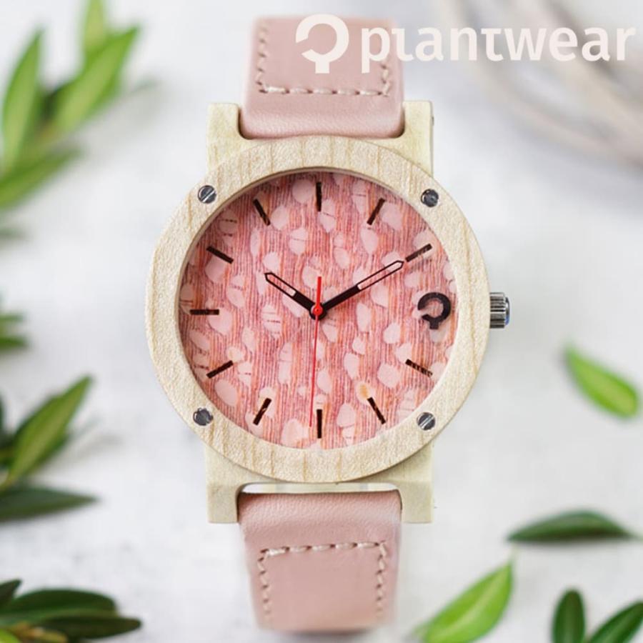 木製腕時計 レディース plantwear Flakeシリーズ Rose Maple おしゃれなブランド時計 | 