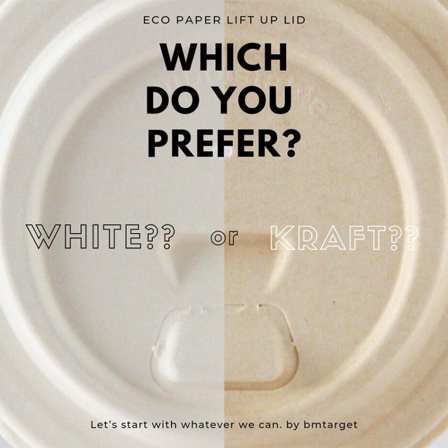 90mm口径紙カップ用 紙製蓋 ペーパーリッド 開閉式 リフトアップ ホワイト 1000枚 おしゃれ エコ 紙コップ インスタ映え |  | 01