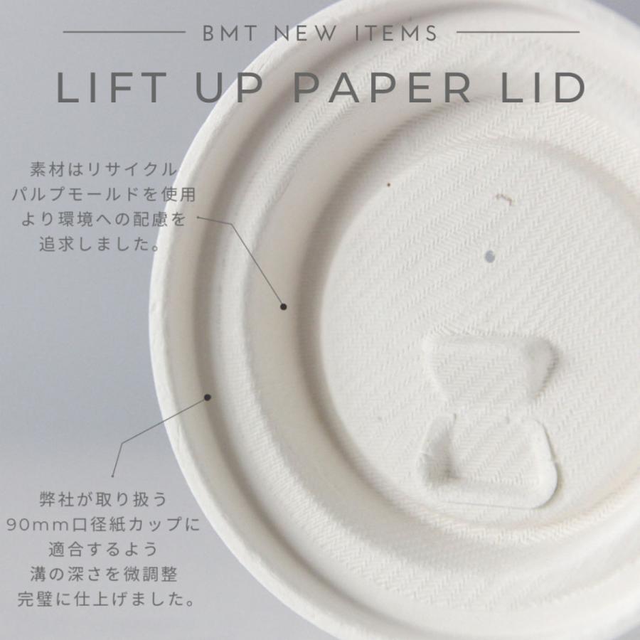 90mm口径紙カップ用 紙製蓋 ペーパーリッド 開閉式 リフトアップ ホワイト 1000枚 おしゃれ エコ 紙コップ インスタ映え |  | 04
