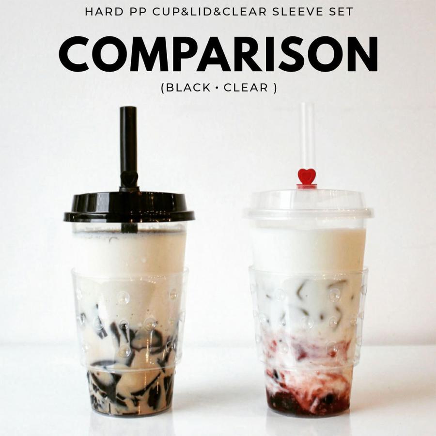 テイクアウト おしゃれ ホットタピオカ ハードPPカップ 500ml ＆赤ハー