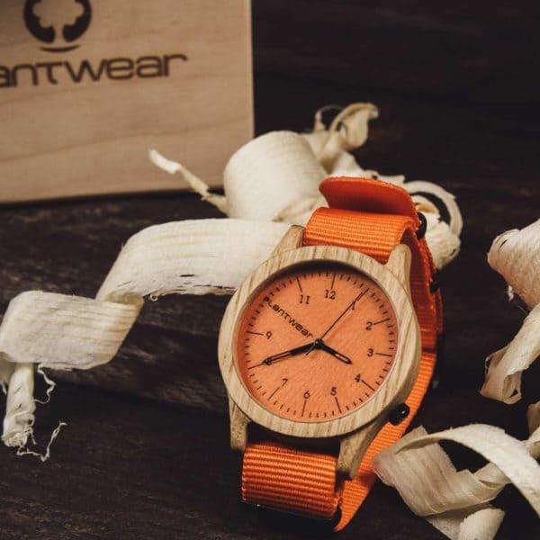 木製腕時計 メンズ レディース plantwear Heritageシリーズ Orange