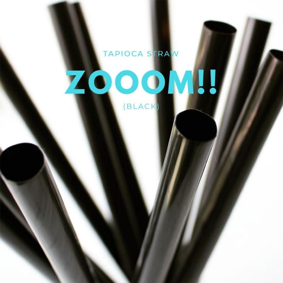 テイクアウト おしゃれ お持ち帰り 12mm タピオカストロー 個包装 ブラック 2000本_1