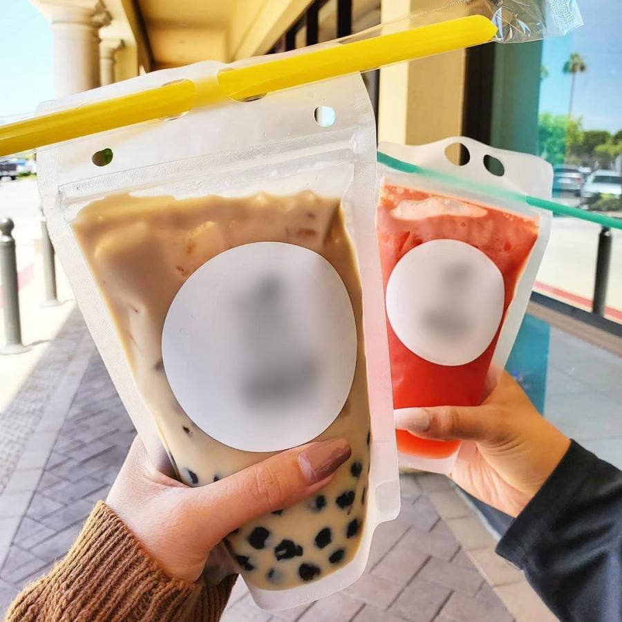 お弁当用パック、ドリンク用カップ テイクアウト おしゃれ ドリンク パウチ 容器 480ml 200枚 : BMT