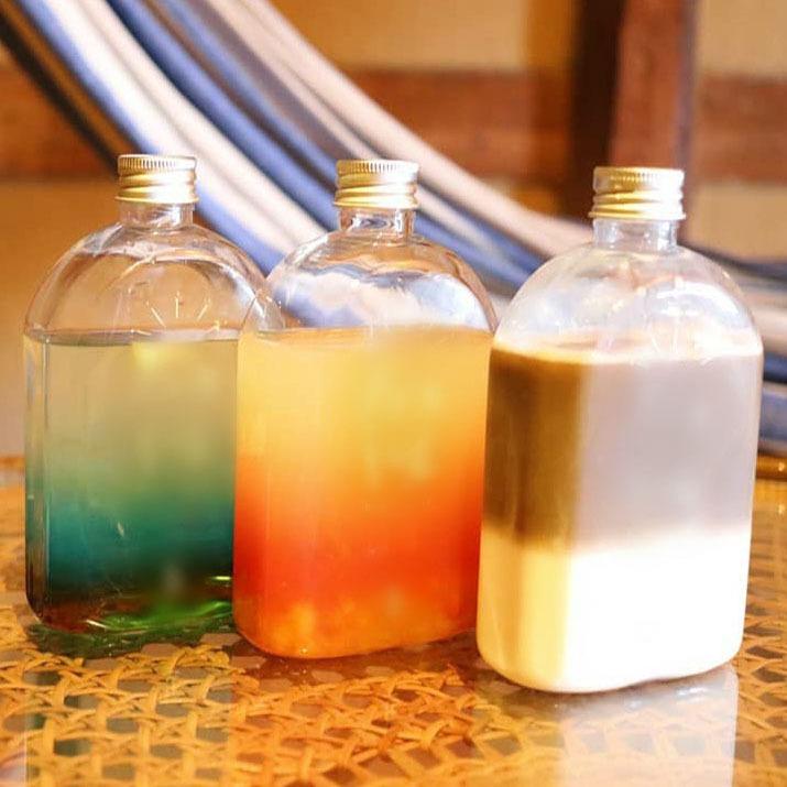 テイクアウト ドリンクボトル おしゃれ ボトル容器 330ml カフィー 銀蓋 ボトルドリンク 100個セットの画像