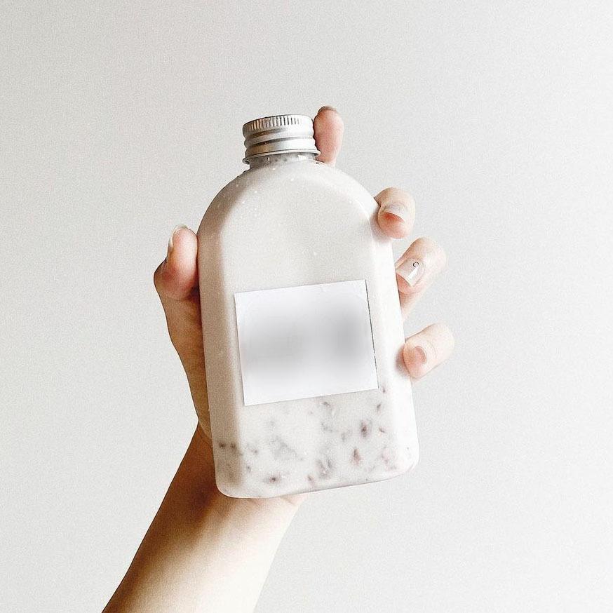テイクアウト ドリンクボトル おしゃれ ボトル容器 330ml カフィー 銀蓋 ボトルドリンク 100個セットの画像