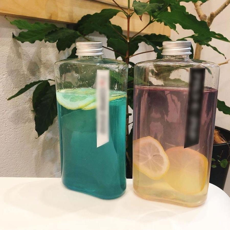 テイクアウト ドリンクボトル おしゃれ ボトル容器 460ml フラット 銀蓋 ボトルドリンク 100個セットの画像