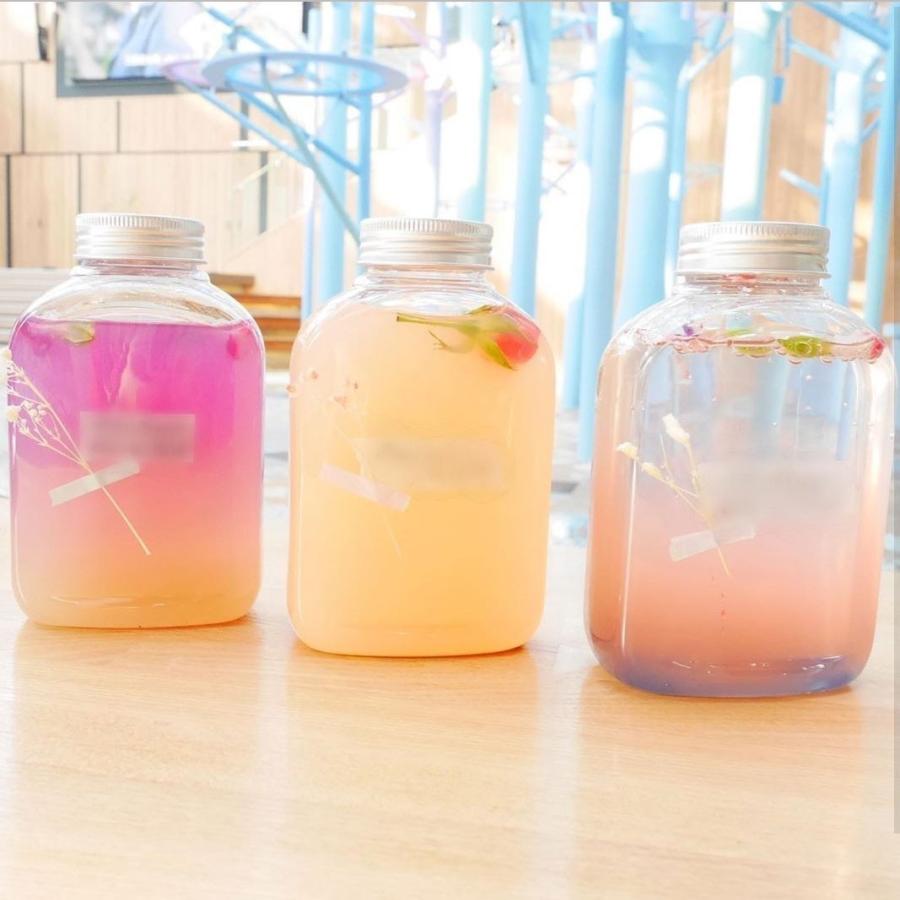 テイクアウト ドリンクボトル おしゃれ ボトル容器 340ml フラットワイド 銀蓋 ボトルドリンク 100個セットの画像