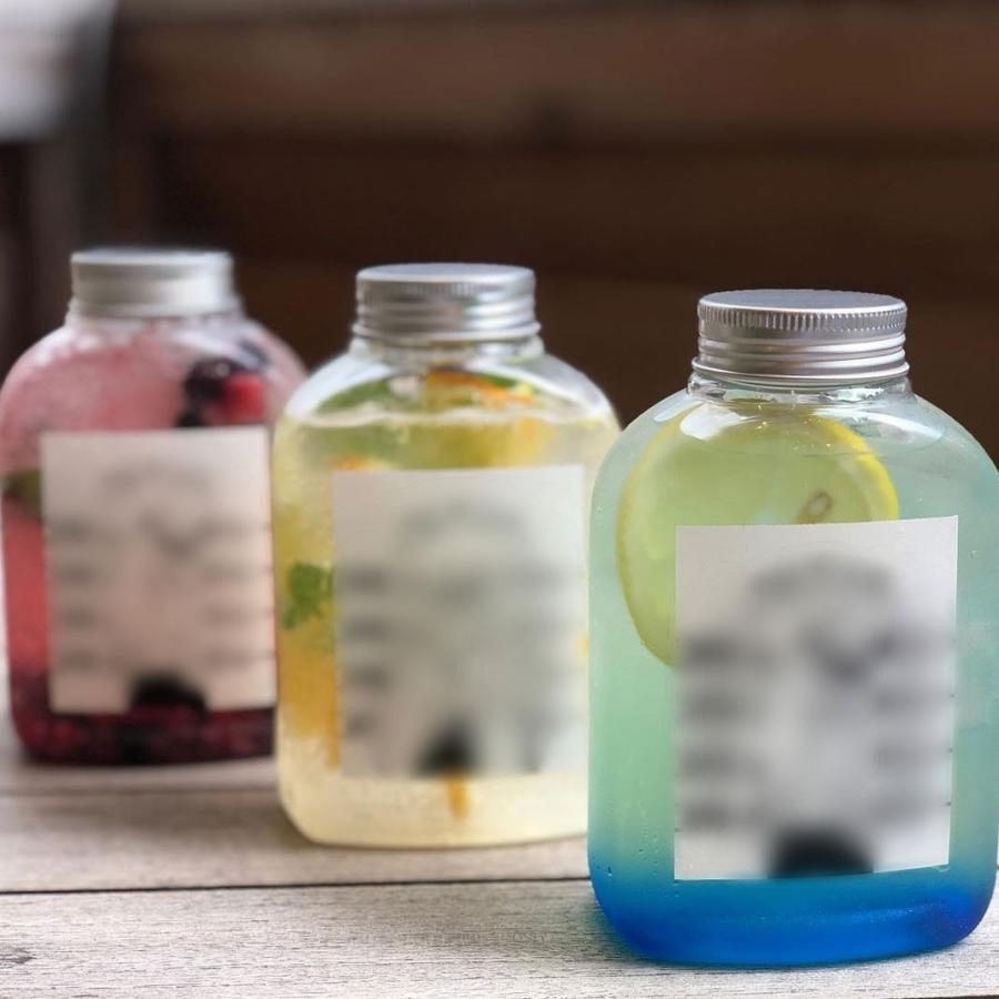 テイクアウト ドリンクボトル おしゃれ ボトル容器 340ml フラットワイド 銀蓋 ボトルドリンク 100個セットの画像