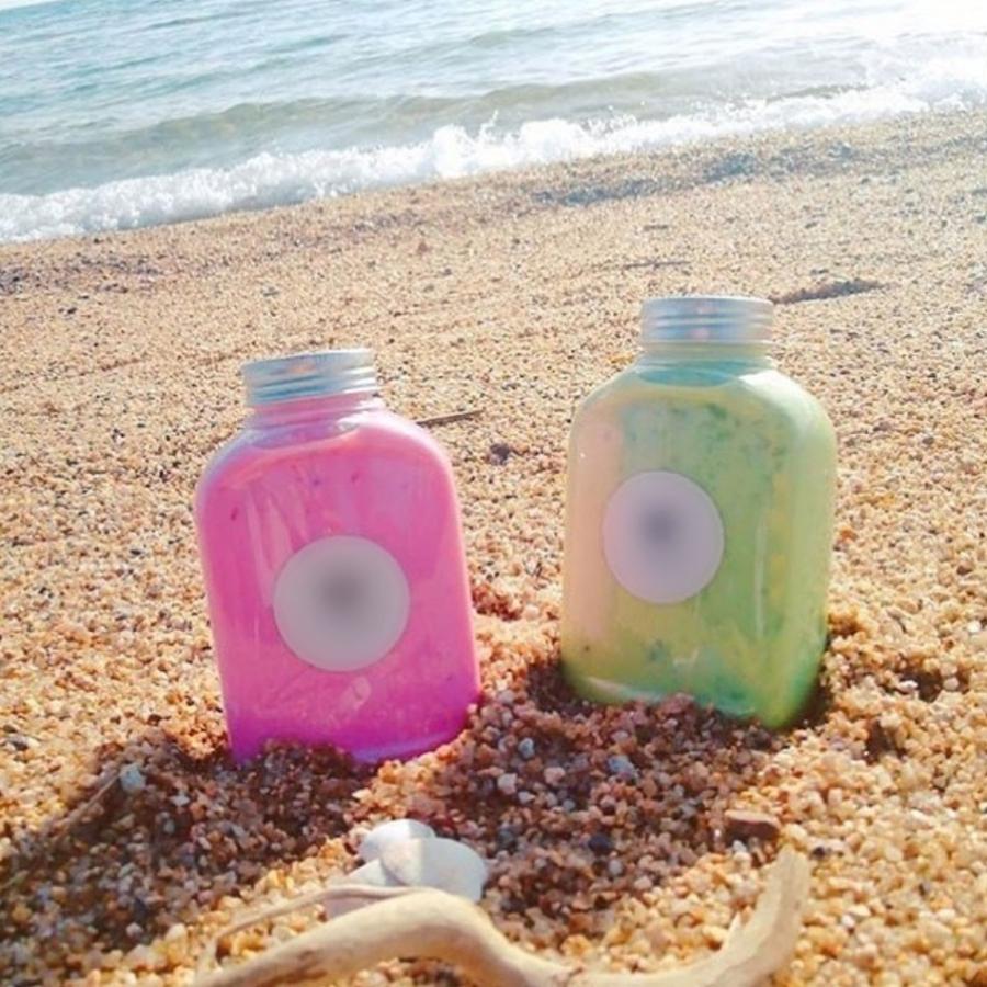 テイクアウト ドリンクボトル おしゃれ ボトル容器 340ml フラットワイド 銀蓋 ボトルドリンク 100個セットの画像