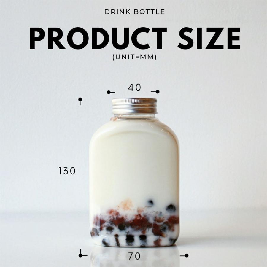 テイクアウト ドリンクボトル おしゃれ ボトル容器 340ml フラットワイド 銀蓋 ボトルドリンク 100個セットの画像