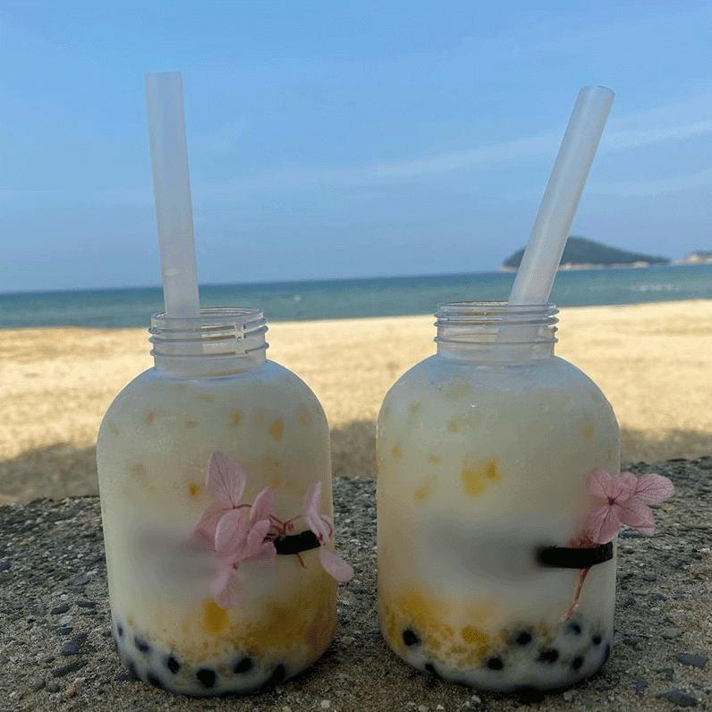 テイクアウト ドリンクボトル おしゃれ ボトル容器 385ml キュート 黒